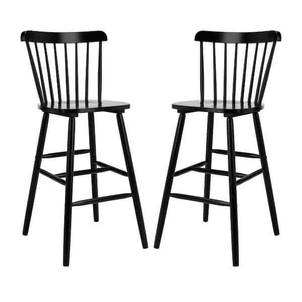 SAFAVIEH Galena 43.1 in. Black Bar Stool (Set of 2)