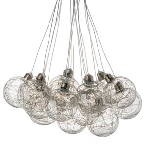 9-Light Clear Color Drop Globe Pendant with Glass Shades