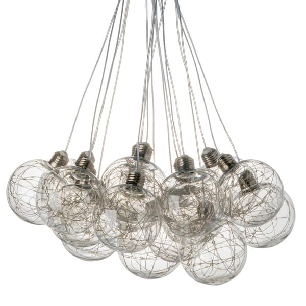 Magic Home 9-Light Clear Color Drop Globe Pendant with Glass Shades