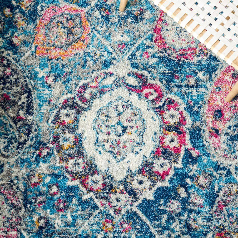 Blue Paisley 4' x 6' Synthetic Area Rug