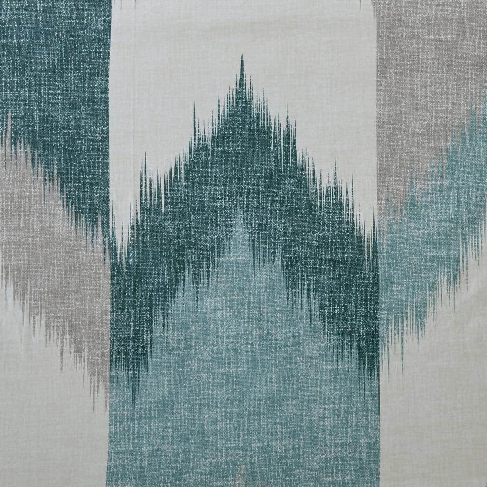 72" Aqua and Gray Chevron Cotton Shower Curtain
