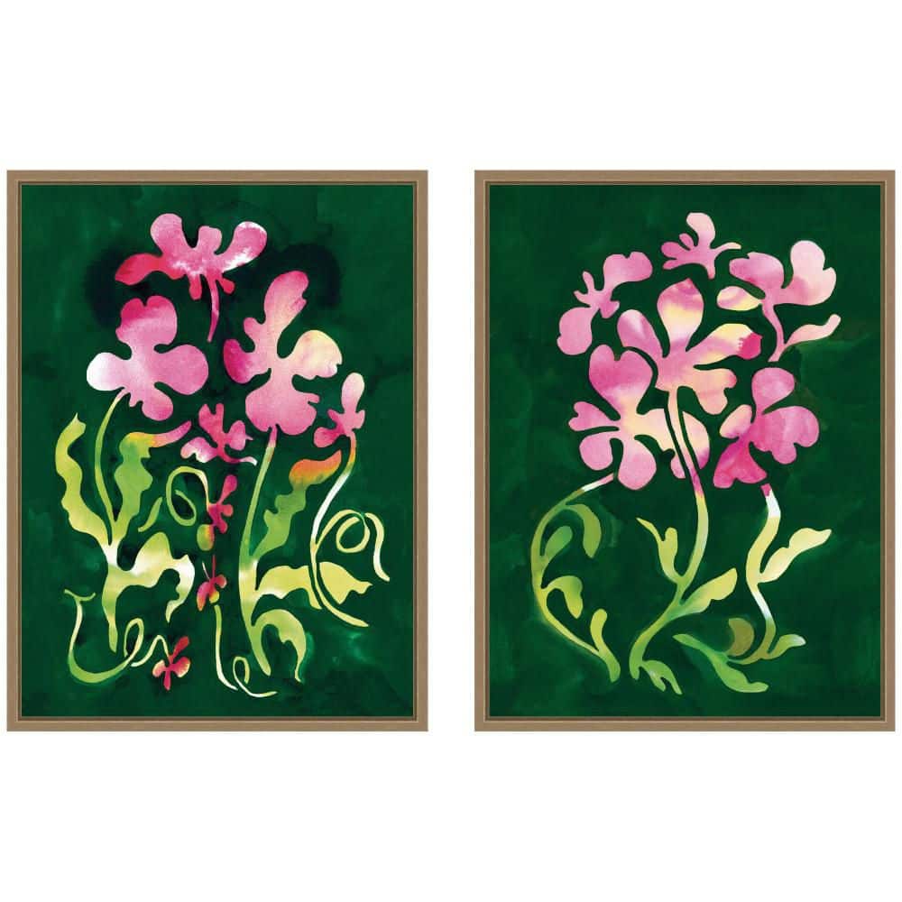 "2 Piece Sylvie ""Twisting Blooms"" by Lucia Gianello Abstract Framed Art Print Set 24 in. x 18 in." price history on PriceWatchPro