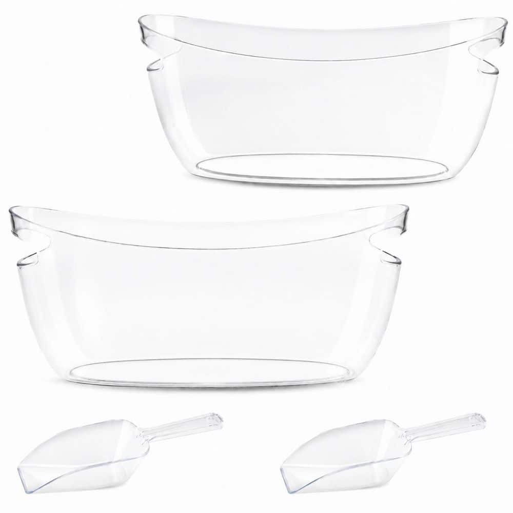2-Pack 5.5L Clear Acrylic Ice Buckets with Scoop for Parties Champagne Wine Beer and Beverage Cooling price history on PriceWatchPro