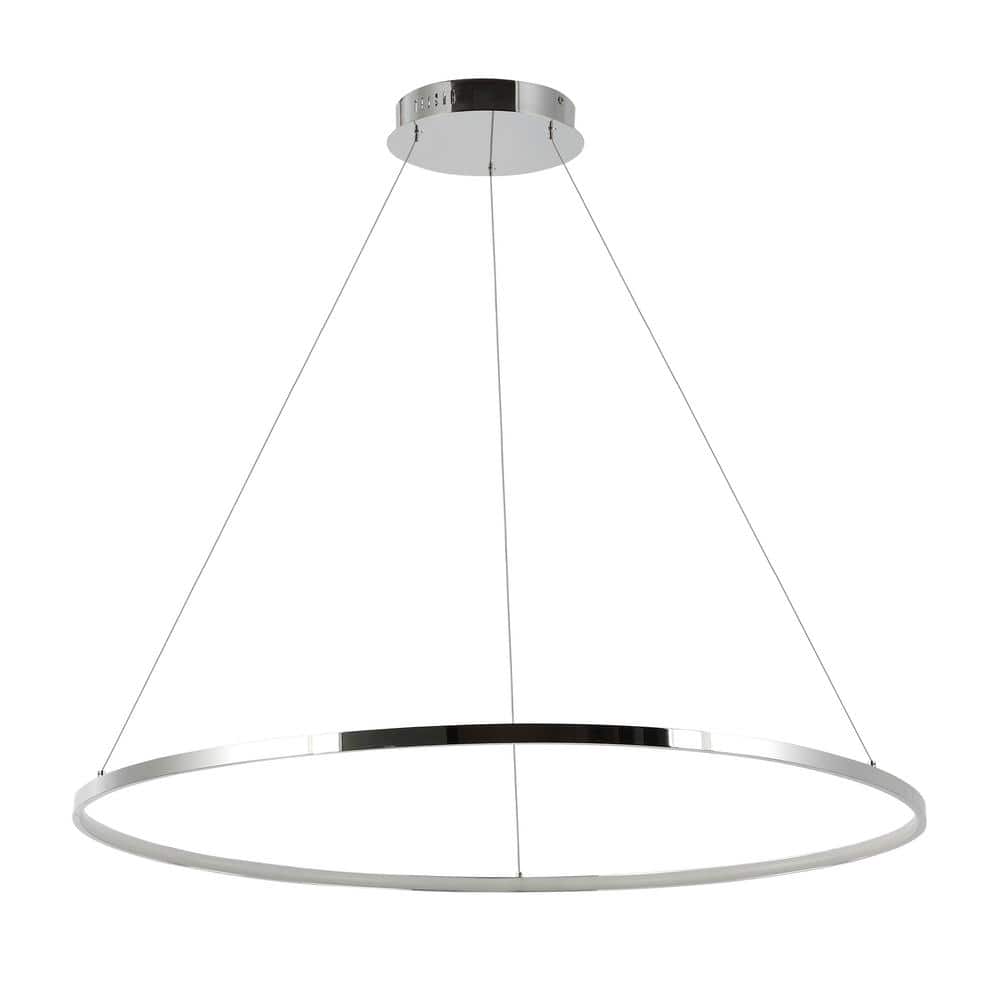 Circulo 34.88" Chrome LED Bohemian Pendant Light