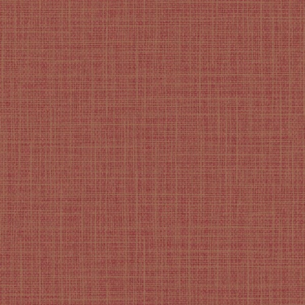 Seabrook Designs Woven Raffia Autumn Shimmer Cabernet Vinyl Strippable Roll (Covers 60.75 sq. ft.)