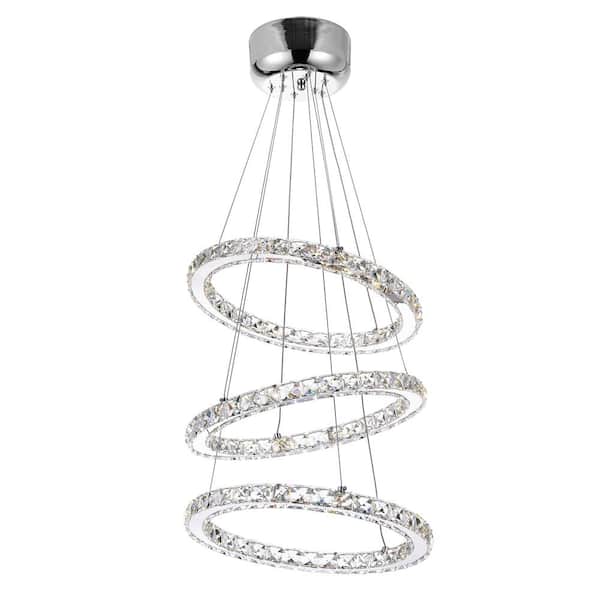 CWI Lighting Ring LED Chandelier With Chrome Finish