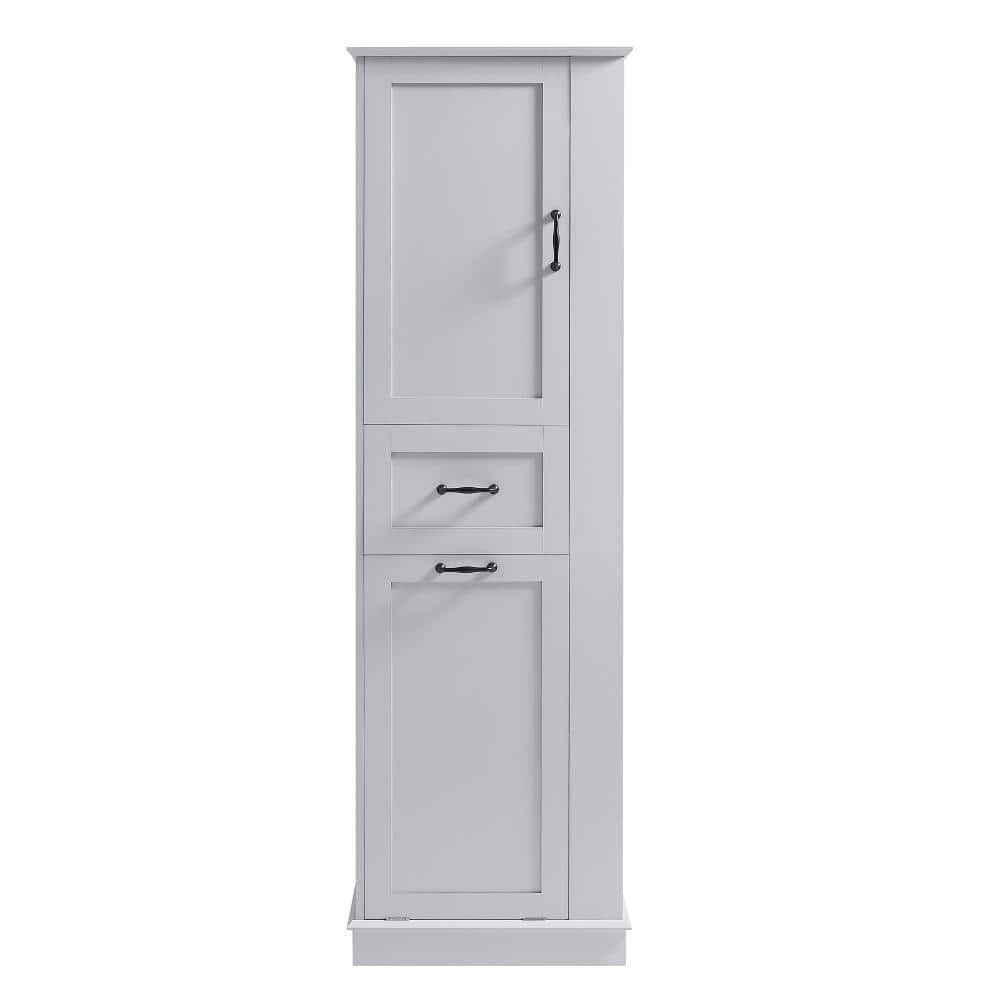 20.3 in. W x 13.8 in. D x 67.8 in. H Gray Tall Storage Cabinet with Tilt-Out Compartment and Adjustable Shelves