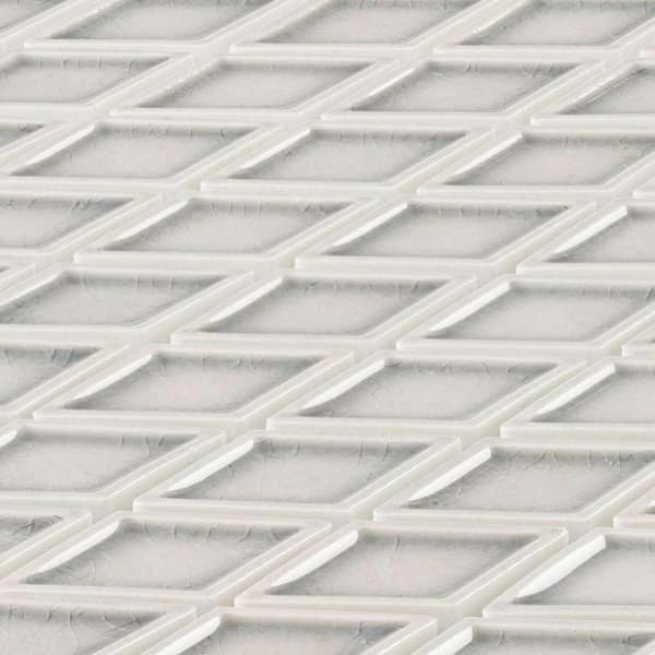 Auvene Kerre Grey 11 in. x 12 in. Diamond Upcycled Polished Glass Mosaic Wall Tile (4.6 sq. ft./Case)