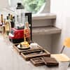 Yangbaga Rustic Wooden Serving Trays with Handle - Set of 7 Rectangular Platters for Entertaining, Breakfast, Coffee Table, Home Decor : Home & Kitchen