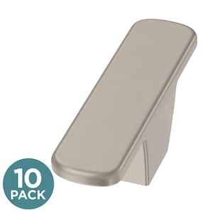 Uniform Bends 2-1/2 in. (63 mm) Modern Satin Nickel Cabinet Elongated Bar Knobs (10-Pack)