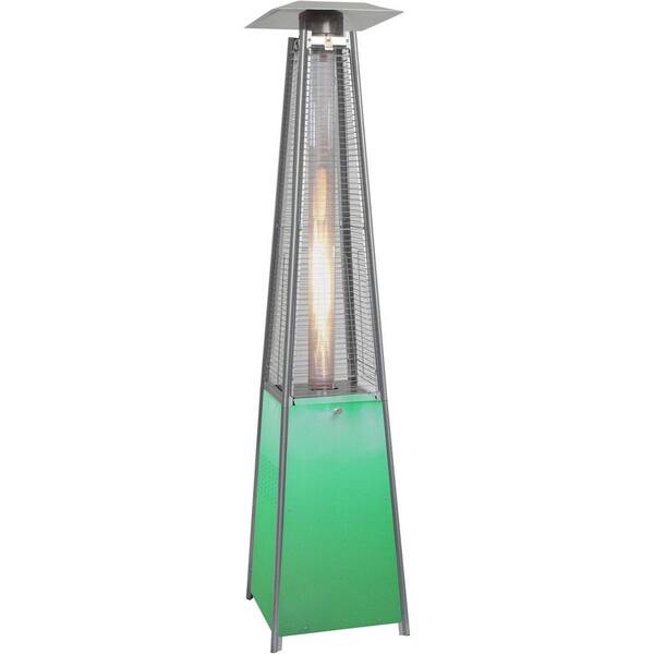 Hanover 7 ft. 42,000 BTU Stainless-Steel Frame and Multi-Color LED Lighted Base Square Propane Gas Patio Heater