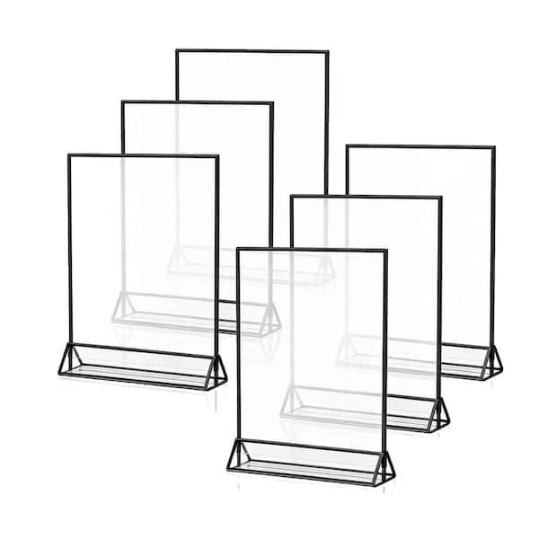 9 in. W x 12 in. H Black Acrylic Napkins Double Sided Flyer Holder Set of 6