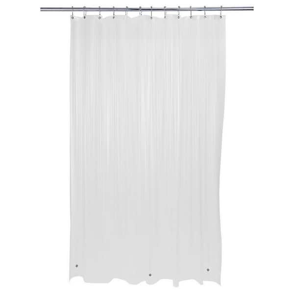 Heavy Grommet Shower Liner, Shower Curtain Liner With Magnets And Suction Cups Together