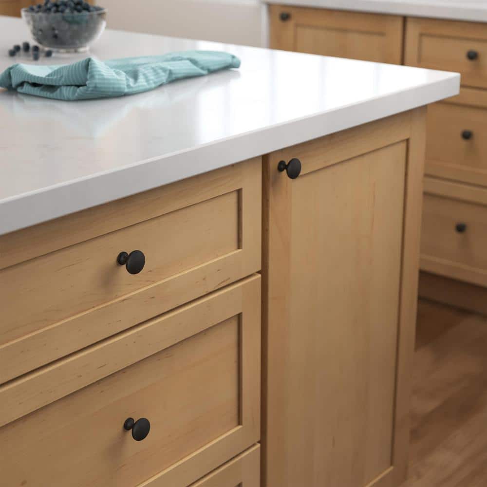 Matte Black Round Brass Mushroom Cabinet Knobs Multipack