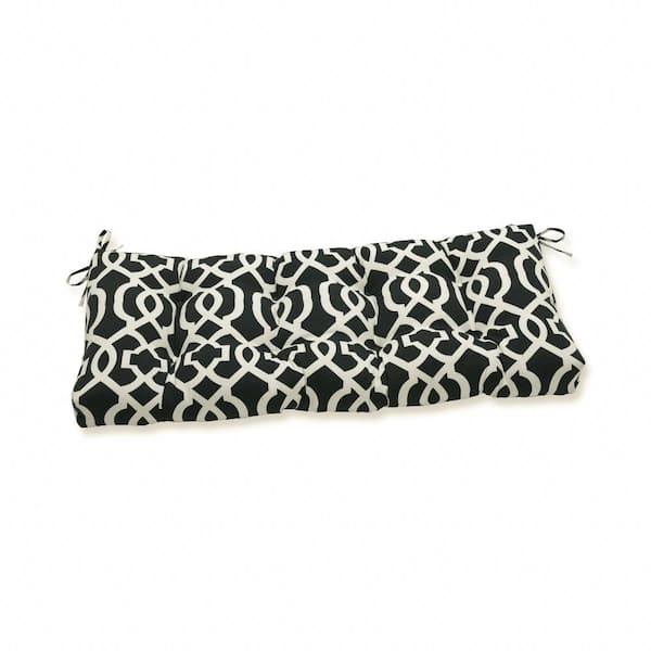 Pillow Perfect Novelty Rectangular Outdoor Bench Cushion in Black