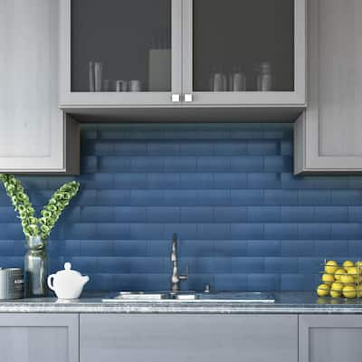 Blue Subway Tile Flooring The Home Depot