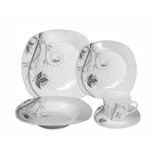 16-Piece Casual Shiny Finish Porcelain Dinnerware Set (Service for 4)