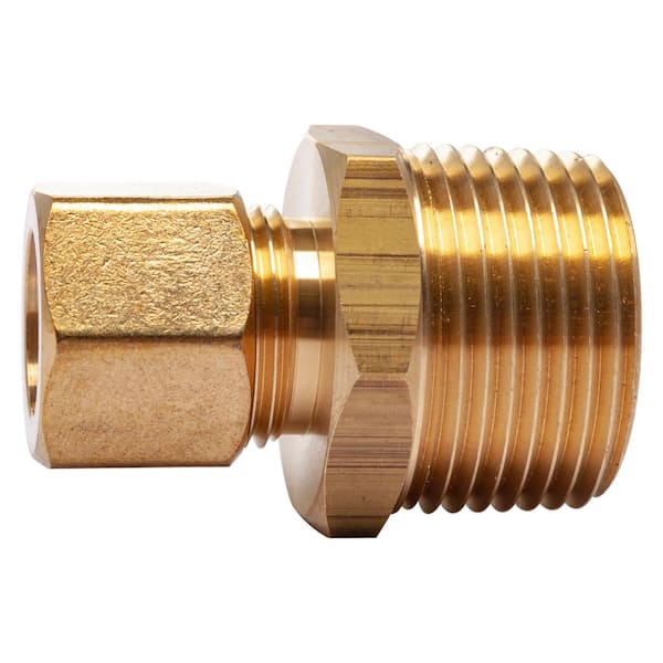1/2 Tube OD to 3/4 Male NPT Compression to Pipe Fitting Adapter Connector 