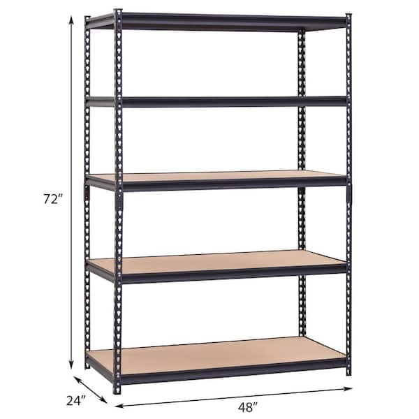 mount-it! Stainless Steel 5-tier Metal Garage Storage Shelving Unit with  Wheels 24 in. x 74.25 in. x 18 in. MI-7862 - The Home Depot