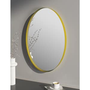 24 in. W x 36 in. H Oval Framed Wall Mount Bathroom Vanity Mirror in Gold