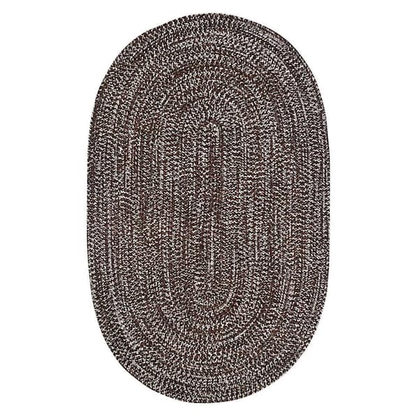 Better Trends Chenille Tweed Braid Collection Dove & Chesnut 42" x 66" Oval 100% Polyester Reversible Indoor Area Rug