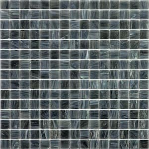 Celestial Glossy Cadet Gray 12 in. x 12 in. Glass Mosaic Wall and Floor Tile (20 sq. ft./case) (20-pack)
