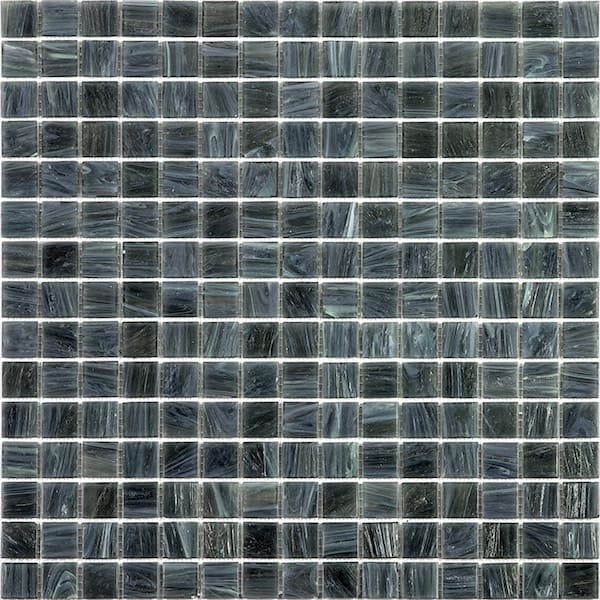 Apollo Tile Celestial Glossy Cadet Gray 12 in. x 12 in. Glass Mosaic Wall and Floor Tile (20 sq. ft./case) (20-pack)