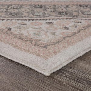 Asher Traditional Ivory/Blush 5 ft. 2 in. x 7 ft. 2 in. Medallion Polypropylene Area Rug