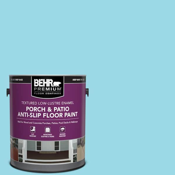 BEHR PREMIUM 1 gal. #P480-3 Cool Water Lake Textured Low-Lustre Enamel Interior/Exterior Porch and Patio Anti-Slip Floor Paint