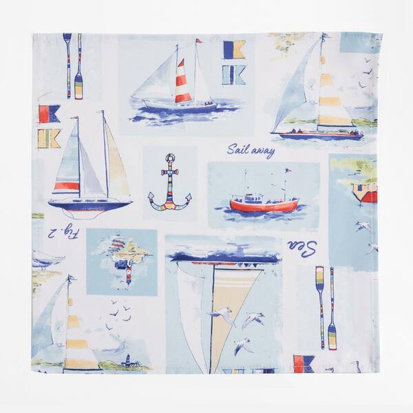 Elrene Sail Away Multi Stain Resistant Indoor Outdoor Tablecloth