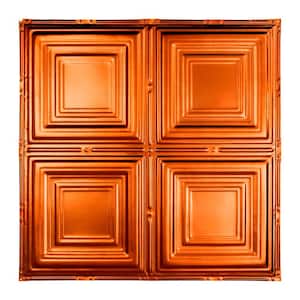 Syracuse 2 ft. x 2 ft. Nail Up Metal Ceiling Tile in Copper (Case of 5)