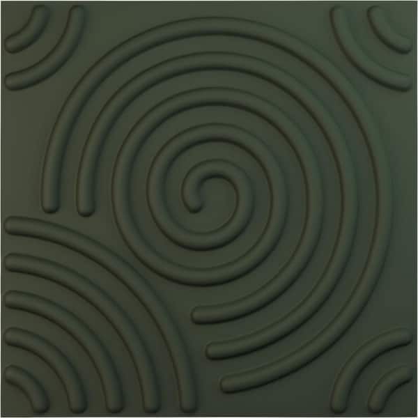 Ekena Millwork 19-5/8-in W x 19-5/8-in H Spiral EnduraWall Decorative 3D Wall Panel Satin Hunt Club Green