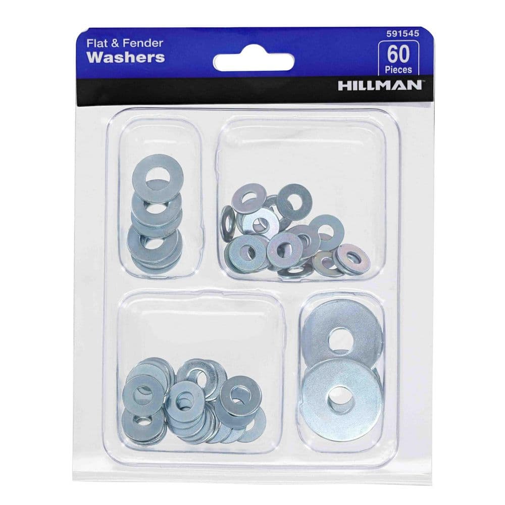 Hillman Zinc Flat and Fender Washer Assorted Kit (60-Pack) 591545