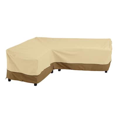 104 in. W x 32.5 in. D x 33 in. H Gray/Black Waterproof Outdoor Couch Cover,  Heavy-Duty 4-Seater Patio Sofa Cover B07YJRLWLM - The Home Depot