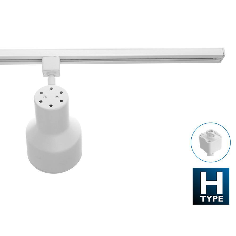 White 4-Foot Adjustable Track Lighting Kit with Step Heads