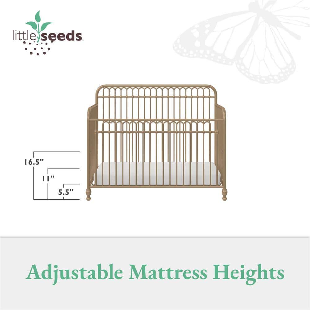 Gold Metal 3-in-1 Convertible Crib with Arched Frame