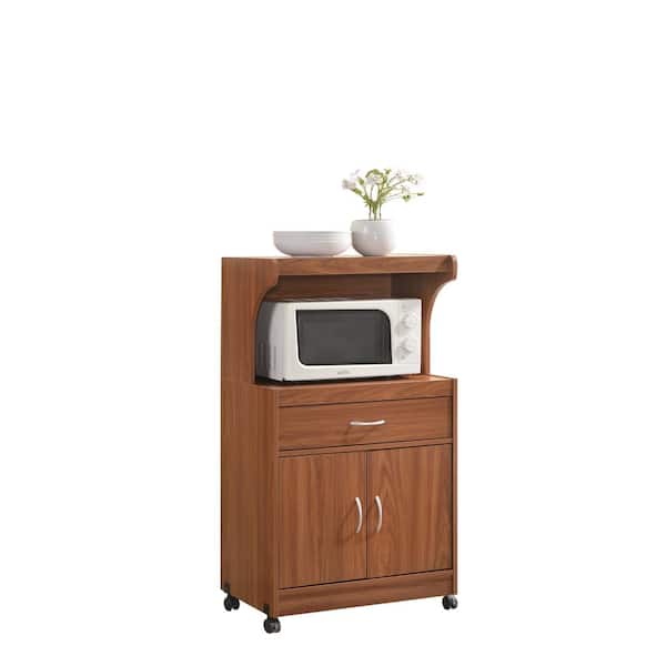 Hodedah Cherry Microwave Cart, Microwave Stand With Storage Home Depot
