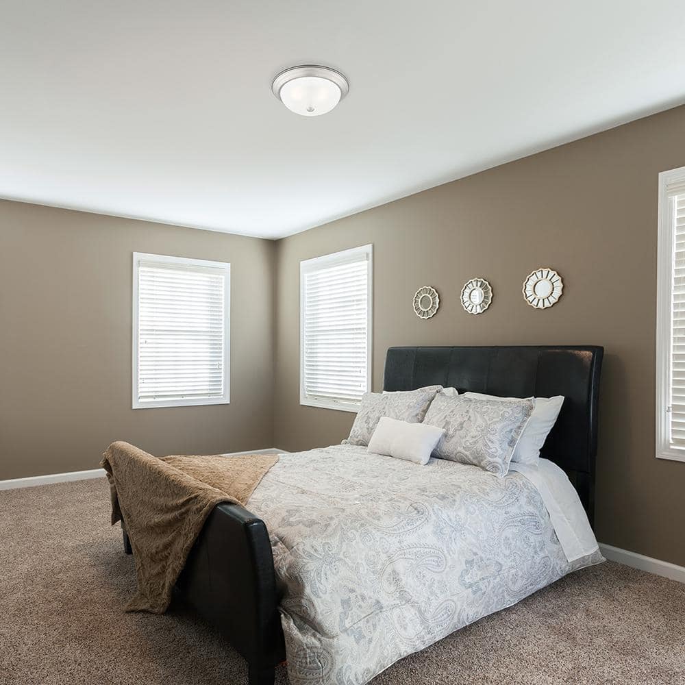 Elegant 15'' Pewter Globe Flush Mount with Etched Glass Shade