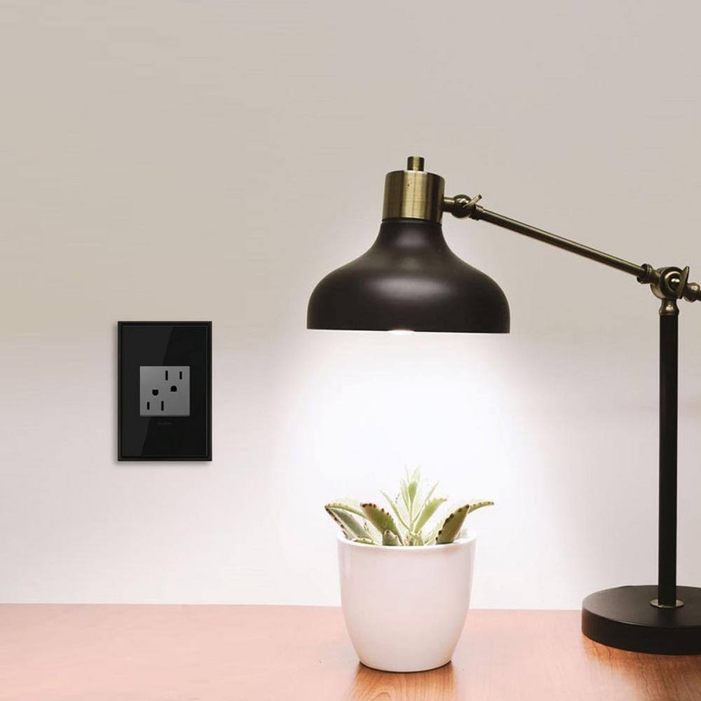 Silver Tamper Resistant In-Wall Outlet with Wall Plate