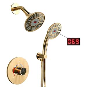 Single-Handle 2-Spray Shower Faucet in Brushed Gold (Valve Included)
