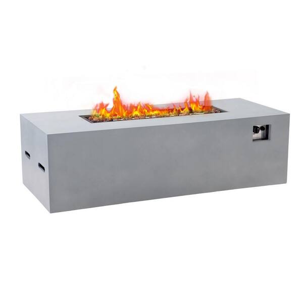 Tatayosi 42 In Rectangular Magnesium, Santiago Concrete Propane Natural Fire Pit Table