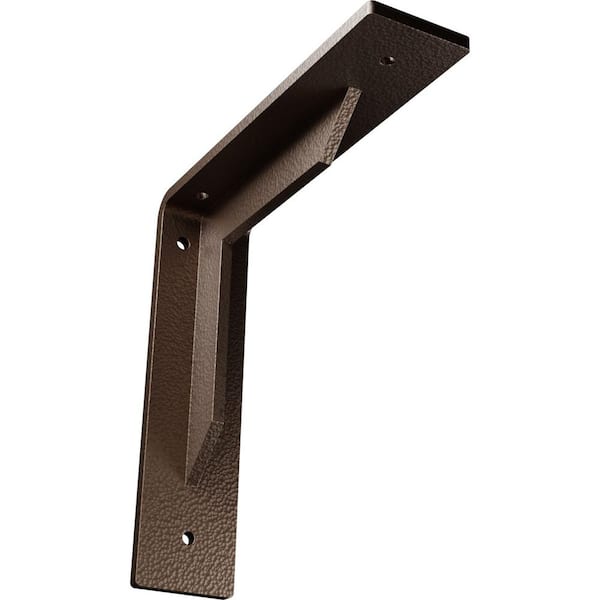 Ekena Millwork 2 in. x 8 in. x 8 in. Steel Hammered Dark Bronze Stockport Bracket