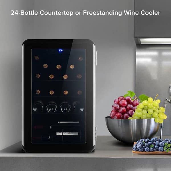 Aoibox Smart Kitchen Appliances Automatic Cold Cooler Red Wine Shelf Beverage & Wine Cooler in Black