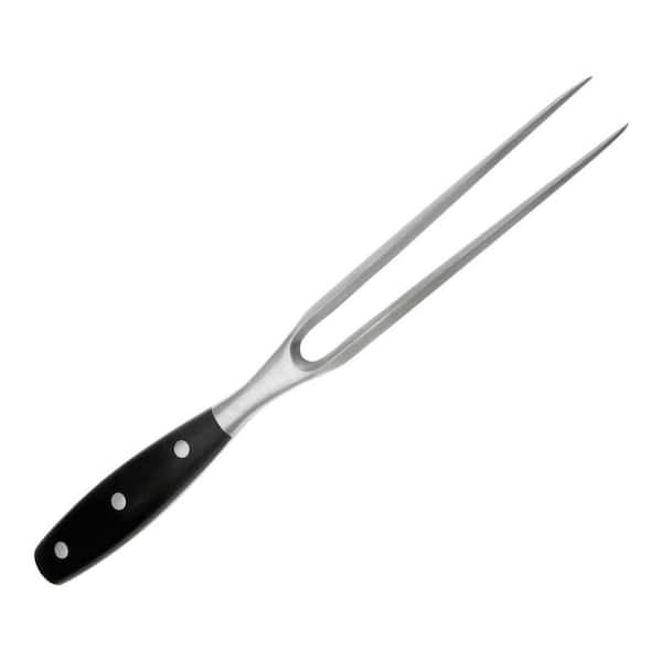 Rust‑Proof Silver Stainless‑Steel 12 in. Meat Fork, Multipurpose Pizza & BBQ Accessory for Holiday Grilling and Roasting
