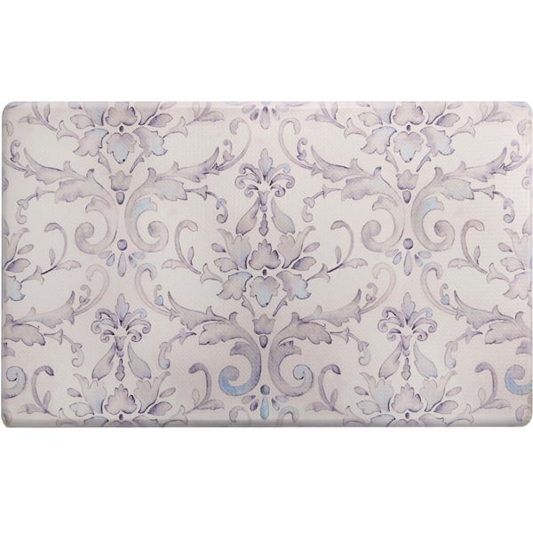 Home Dynamix Cozy Living Watercolor Damask Cream 17.5" x 30" Kitchen Mat