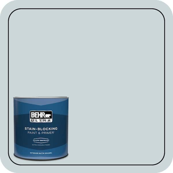 BEHR ULTRA 1 qt. #740E-2 Misty Surf Extra Durable Satin Enamel Interior Paint & Primer