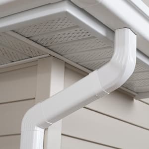 2 in. x 3 in. White Vinyl Downspout A-B Elbow