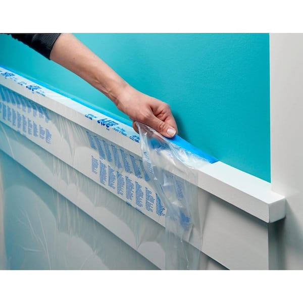 ScotchBlue 4 ft. x 90 ft. Clear Pre-Taped Painter's Plastic Sheet with Edge Lock and Dispenser (Case of 6)