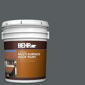 5 gal. #N500-6 Graphic Charcoal Flat Multi-Surface Exterior Roof Paint