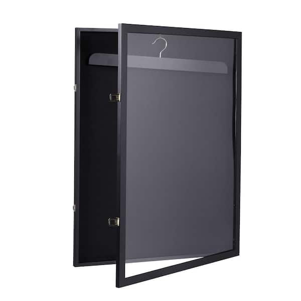 Cesicia Black 23.23 in. x 31.3 in. Jersey Picture Rectangle Frame Display Frame Case with Hanger